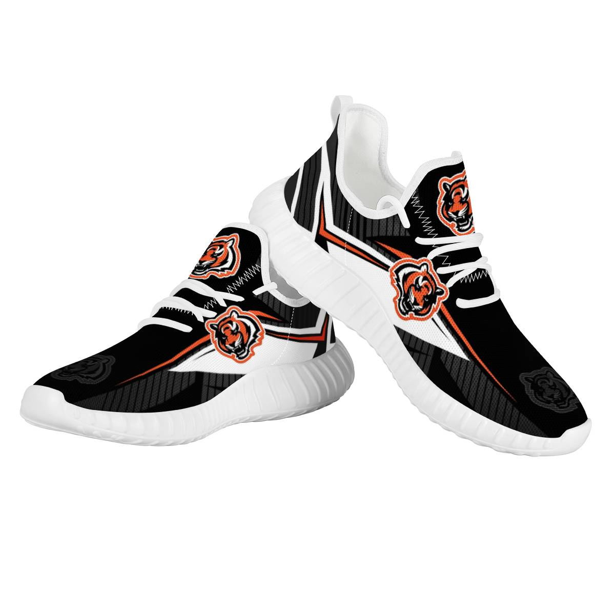 Women's Cincinnati Bengals Mesh Knit Sneakers/Shoes 006 Women's Cincinnati Bengals Mesh Knit Sneakers/Shoes 006